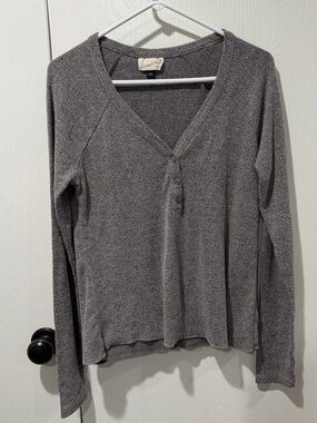 Universal Thread Gray Ribbed Knit Sweater